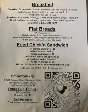 Menu  at PMA Foods in Syracuse