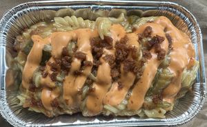 Special -Mac and Cheese with bacon, jalapeño and chipotle mayo  at PMA Foods in Syracuse