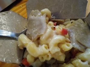 Philly Mac and cheese with homemade seitan at PMA Foods in Syracuse