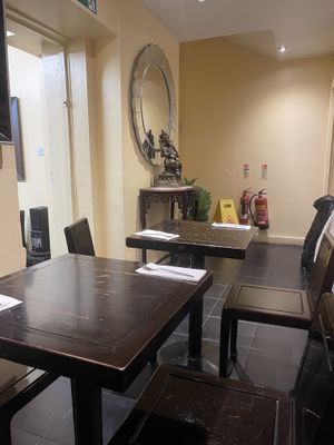The dining area - quite crampy    at Su Vegan Buffet in West London