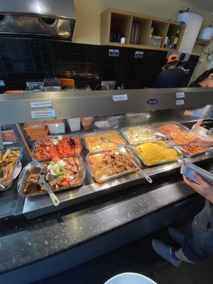 Hot buffet options  at Su Vegan Buffet in West London