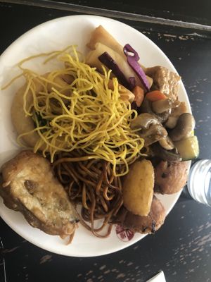 My first plate!  at Su Vegan Buffet in West London