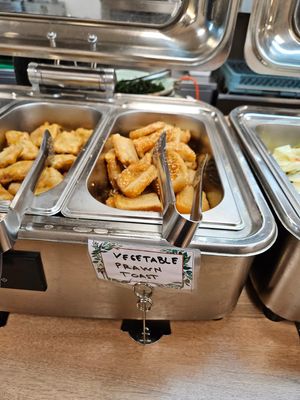 Vegetable Prawn toast at Su Vegan Buffet in West London