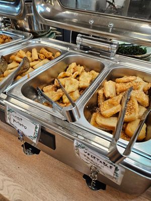 Sweet potato and Prawn toast at Su Vegan Buffet in West London