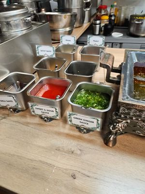 Sauces at Su Vegan Buffet in West London