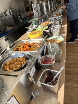 Hot buffet  at Su Vegan Buffet in West London
