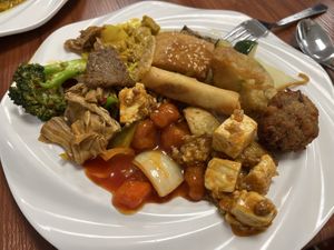 My first plate  at Su Vegan Buffet in West London