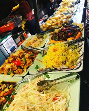 This is all vegan!  at Su Vegan Buffet in West London