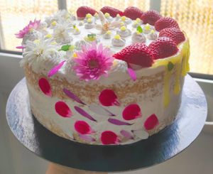 Birthday cake at Lettuce B in Torres Vedras