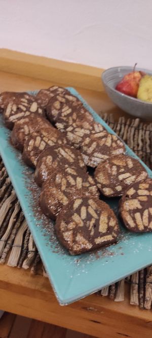 Chocolate salame at Lettuce B in Torres Vedras