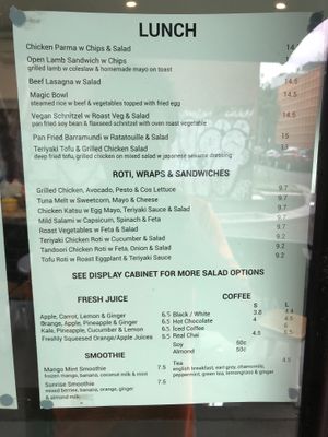 Menu  at Bizzy Beans Cafe in Cremorne