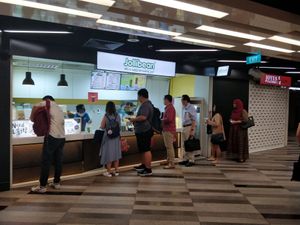 Stall front - use escalator near exit B/C at Jollibean - Tanjong Pagar in Central Singapore