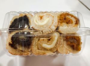 Red bean, cheese, peanut mini rolls at Jollibean - Raffles Place in Central Singapore