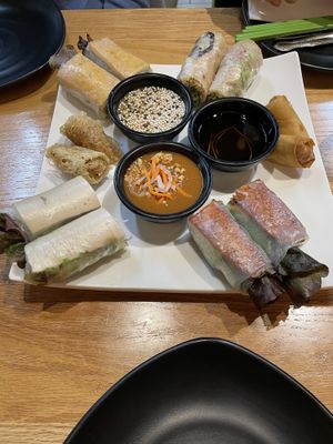Spring roll sample platter  at Green Lotus in San Jose