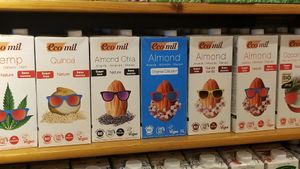 Vegan milk at Le Marche de Vie in Geneva