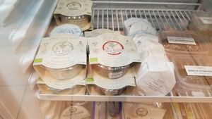 Vegan cheese at Le Marche de Vie in Geneva