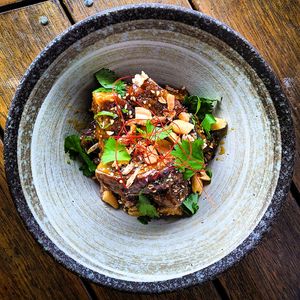 Vegan miso-caramel glazed eggplant at Hai Hai in Brisbane