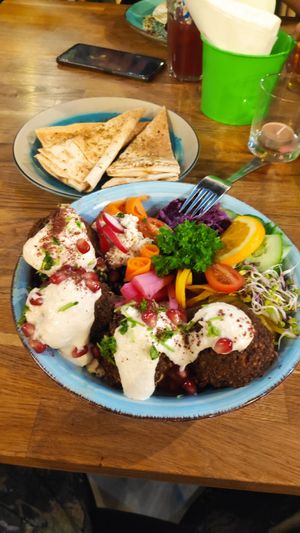 Delicious falafel and hummus! at Falla in Lublin