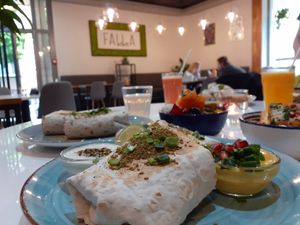 Fully vegan wrap. Super yummy. at Falla in Lublin
