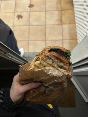 vegan cheese & dry tomato toast   at Ca.fé Coffee House in Lisbon