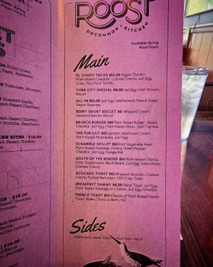 Vegan Menu 💕 at ROOST in York