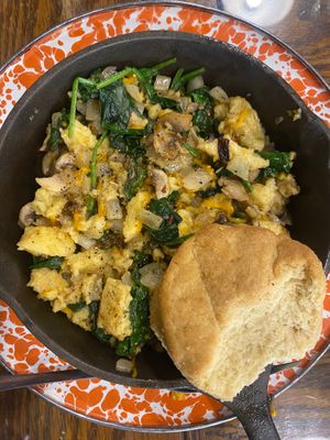 The Fun Guy - spinach, mushroom, onion, plant-based mozzarella, Just Egg. at ROOST in York