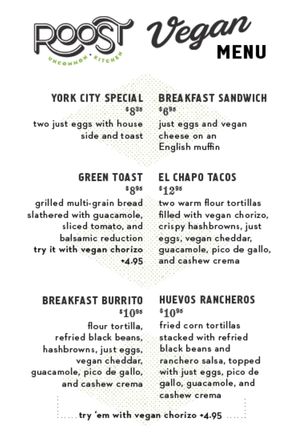 Roost Vegan Options  at ROOST in York