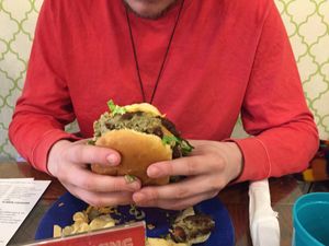 Falafel burger (vegan)  at ROOST in York