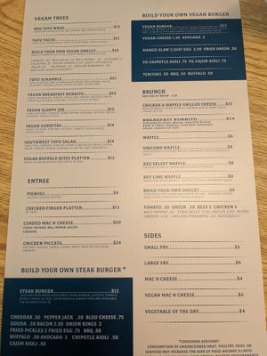 Menu Side #2 at The Water Tree Cafe in Myrtle Beach