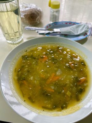 Quinoa vegetable soupp  at Casa Vegetariana Luz y Salud in Lima