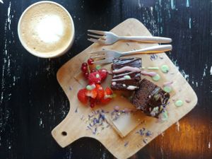 Absolutely get this chocolate cake! at Vegane Glorie in The Hague