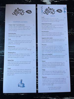 Menu   at Vegane Glorie in The Hague