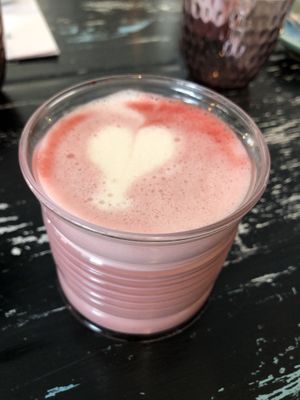 beetroot latte  at Vegane Glorie in The Hague