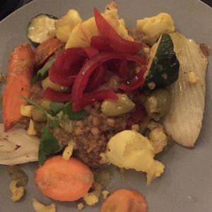 Vegetables pancake with lentils  at Vegane Glorie in The Hague