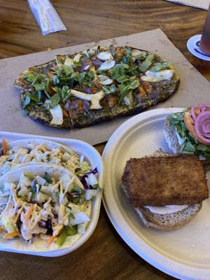 Flatbread, tacos, tofu sandwich: does not come with sides  at Ola Brew in Kailua Kona
