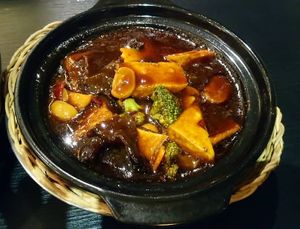 Claypot Roasted Tofu (request for eggless/local tofu) at Living Seed 翠园素食馆 in Kota Kinabalu