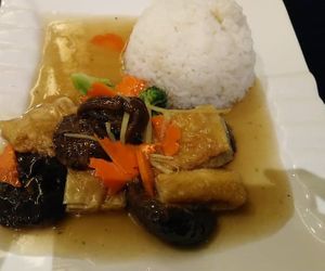 Mushrooms & Beancurd Rice at Living Seed 翠园素食馆 in Kota Kinabalu
