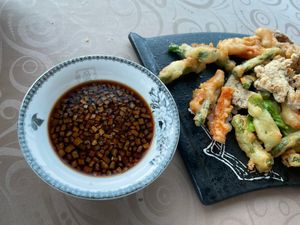 veggie tempura at Living Seed 翠园素食馆 in Kota Kinabalu