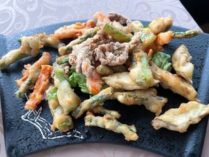 veggie tempura at Living Seed 翠园素食馆 in Kota Kinabalu