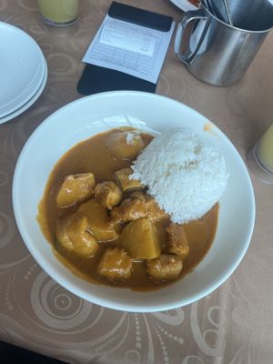 Vegan chicken curry  at Living Seed 翠园素食馆 in Kota Kinabalu