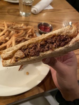 Impossible patty melt at The Rarebit in Charleston