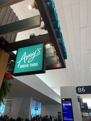 Sign  at SFO - Amy's Drive Thru - T1 in South San Francisco