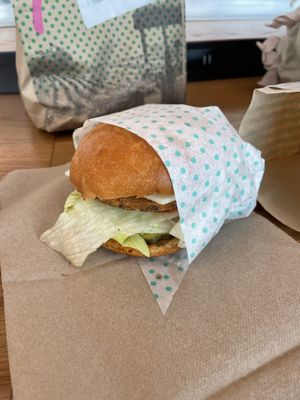 Vegan burger single at SFO - Amy's Drive Thru - T1 in South San Francisco