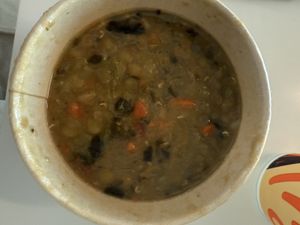 Lentil vegetable soup  at SFO - Amy's Drive Thru - T1 in South San Francisco