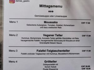 Menu (2025) at Damas - Josefstrasse in Zurich