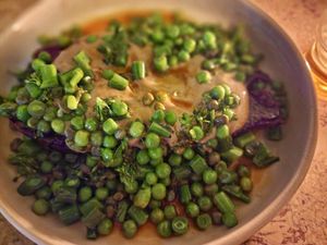 Smoked purple kumara, caper brine glaze, rosemary greens, Marmite cream, paprika  at Forest in Auckland