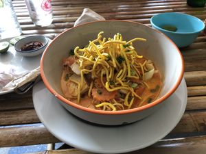 Khao soi  at Kwan's Cookery in Koh Lanta