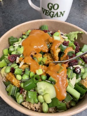 Cezar Chicken bowl with peanut sauce   at Yuícery - Milaneo in Stuttgart