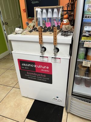 Kombucha on tap  at Inika Foods in Wilton Manors