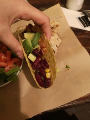 Taco. Don't forget to specify you're vegan because it's not in vegan menu but they could arrange it.  at Küff Kolektif. in Istanbul